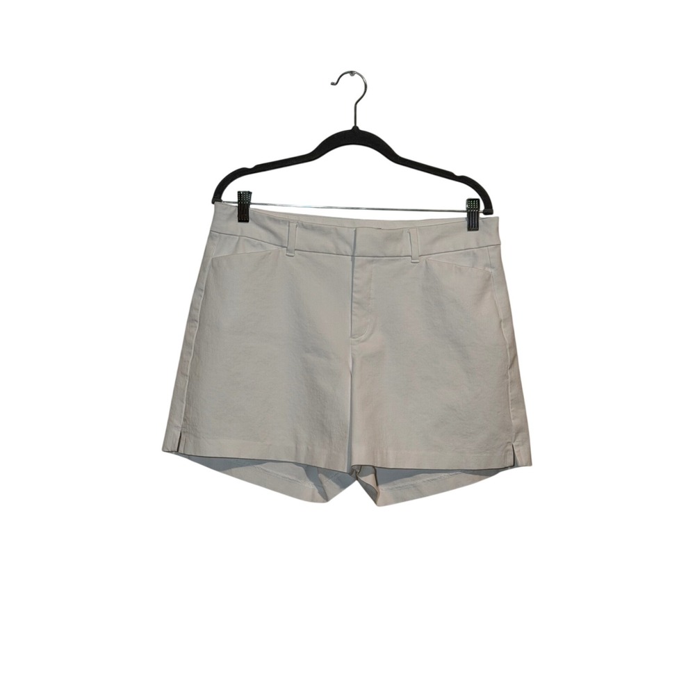 Womens White Chino Shorts Casual Nautical Beach Elevated Preppy Staple Size 14